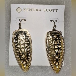 RETIRED STYLE + COLOR - Kendra Scott Caged Arrow Head Gold Drop Earrings